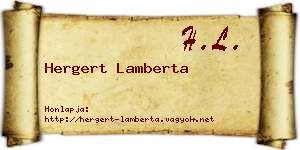 Hergert Lamberta névjegykártya